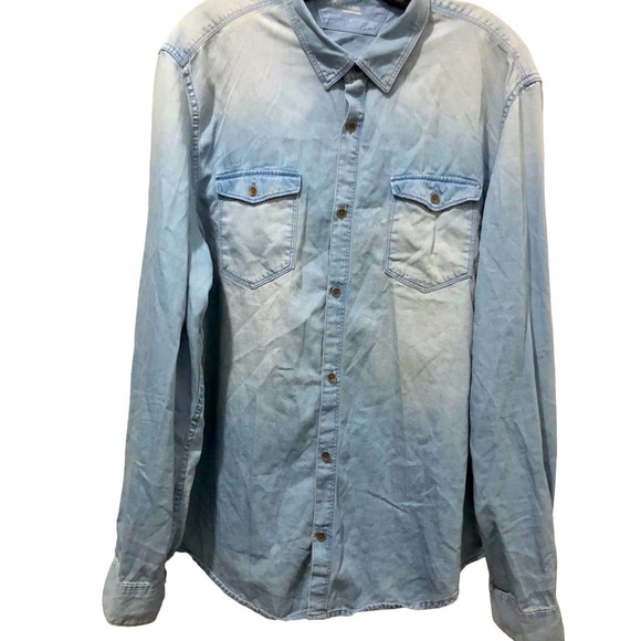 Calvin Klein Button Up Denim Men SZ L - Picture 2 of 12